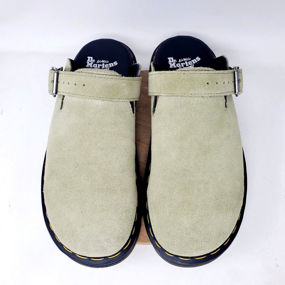 Dr Martens Shoes Mens 11 Zebzag Mule Green Suede Strap Chunky Platform Shoes - Picture 4 of 14